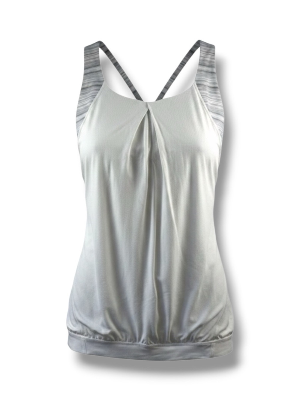 Lululemon Nouveau Limits Tank in Cyber Stripe White Silver Fox Size 10